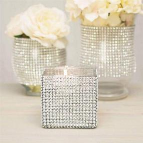 img 1 attached to 💎 Foraineam Rhinestone Ribbon Silver Diamond Bling Sparkle Wrap - 4 Rolls x 10 Yards, Ideal for Event Decorations, Arts and Crafts Projects