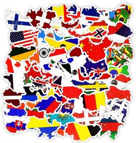 img 3 attached to Хонч виниловые стикеры с национальными флагами и картами стран: 50 штук налепок флагов мира для ноутбука, автомобиля, чемодана и многое другое!
