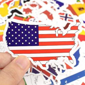 img 1 attached to Honch Vinyl National Flag Country Map Stickers: 50 Pcs World Flag Decals for Laptop, Car, Suitcase & More!