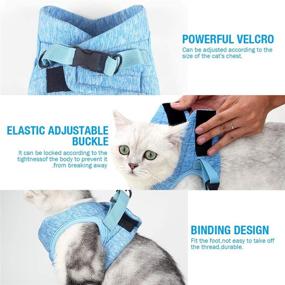 img 2 attached to 🐱 Wooruy 360° Wrap-Around Cat Harness and Leash Set - Cushioning and Anti-Escape for Walking Small Cats and Dogs, Ideal for Puppies, Rabbits - Enhanced with Cationic Fabric