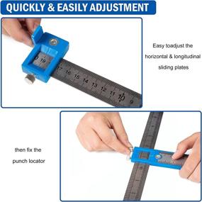 img 1 attached to ETERNA Detachable Cabinet Hardware Jig and Drill Guide for Handles and Knobs, Wood Door Drawer Pull Hole Installation Template Tools, Woodworking Jigs Set for Precise Hole Drilling