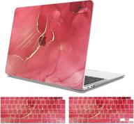 🍷 aoggy macbook air 13 inch case 2020 2019 2018 version a2337 m1 a2179 a1932 -red wine (with keyboard cover) logo