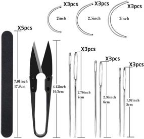 img 3 attached to 🐴 Tabletop Leather Pony Horse Clamp for DIY Leather Hand Stitching - Includes Large Eye Sewing Needles and Nail Files