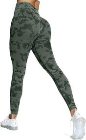 img 4 attached to 👖 Aoxjox Yoga Pants: High Waisted Animal Camo Seamless Leggings for Women's Workout