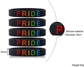 img 3 attached to 5-Pack LGBT Pride Silicone Rubber Wristbands - Gay & Lesbian Rainbow Bracelets with Pride Text for Pride Parade Celebration