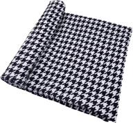 🗽 cute new york muslin baby blanket polka dots: houndstooth black/white delight! logo