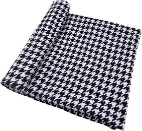 img 2 attached to 🗽 Cute New York Muslin Baby Blanket Polka Dots: Houndstooth Black/White Delight!