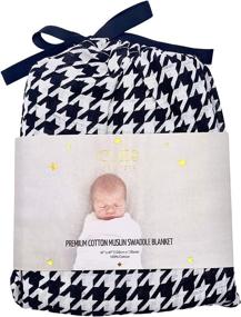 img 1 attached to 🗽 Cute New York Muslin Baby Blanket Polka Dots: Houndstooth Black/White Delight!