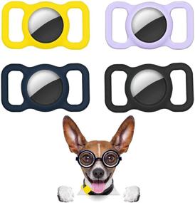 img 4 attached to Air Tag Dog Collar Holder 4 Pack - Silicone Protective Case for Apple Airtag in Multiple Colors