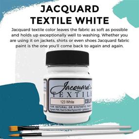 img 2 attached to 🎨 Краска для ткани Jacquard Products White Textile Color - JAC1123 2.25 унции - Набор кистей Moshify для удивительного текстильного искусства.