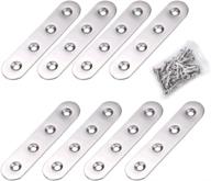 🍽️ sumnacon 8 pcs stainless steel flat plates: 4 inch heavy duty mending plates for furniture repair with screws, silver logo