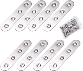img 4 attached to 🍽️ Sumnacon 8 Pcs Stainless Steel Flat Plates: 4 Inch Heavy Duty Mending Plates for Furniture Repair with Screws, Silver