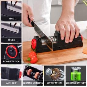 img 1 attached to 🔪 WARSUN Upgraded Electric Knife Sharpener for Chef Knife - Professional Tool to Sharpen Kitchen Knives (Black) - Not Suitable for Ceramic or Serrated Knives