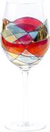 🍷 antoni barcelona large wine glasses 29 oz - unique handmade gifts for women, ideal for mother's birthdays, anniversaries, weddings, and special occasions - mouth blown, sagrada painted, stained glass lovers (red, 1 unit) logo