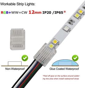 img 1 attached to 💡 Effortless Extension: 6 Pin 12mm LED Strip Wire Connector for Multicolor LED Strip Lights (Pack of 10)