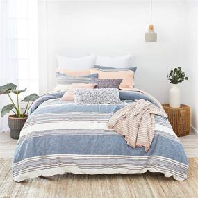 img 3 attached to Tuscan Stripe Comforter Set: Full/Queen, Navy/Multi by 🛏️ Splendid Home - A Perfect Blend of Style and Comfort
