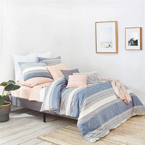 img 4 attached to Tuscan Stripe Comforter Set: Full/Queen, Navy/Multi by 🛏️ Splendid Home - A Perfect Blend of Style and Comfort
