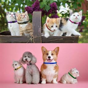 img 3 attached to 🐱 KUDES 8 Piece Set: Bling Cat Collars with Breakaway Feature, Bell Included. Ideal for Kittens, Puppies, Rabbits, and Small Pets. Adjustable Size: 7.5-12.5 inches.