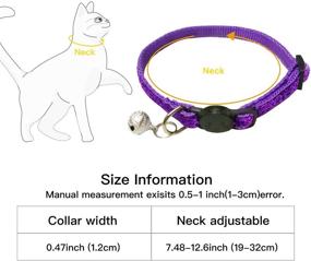 img 2 attached to 🐱 KUDES 8 Piece Set: Bling Cat Collars with Breakaway Feature, Bell Included. Ideal for Kittens, Puppies, Rabbits, and Small Pets. Adjustable Size: 7.5-12.5 inches.