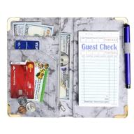 📚 yiton server book wallet: grey 5x9 guest check holder with zipper pocket for waiter &amp; serving staff logo