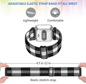 img 3 attached to 📿 Neoxik Adjustable Elastic Watch Band for Fitbit Versa/Versa 2/Versa Lite/Versa SE Soft Nylon Replacement Loop Straps - Compatible Accessories for Men and Women