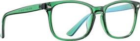 img 1 attached to 👓 2-Pack Kids' Unbreakable Blue Light Blocking Glasses for Boys & Girls - Computer Screen Glasses (Black+Green)