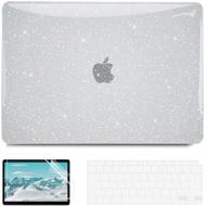 💻 g jgoo macbook air 13 inch case 2021-2018 release: clear glitter hard shell + keyboard covers + screen protector logo