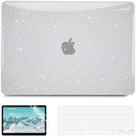 img 4 attached to 💻 G JGOO MacBook Air 13 Inch Case 2021-2018 Release: Clear Glitter Hard Shell + Keyboard Covers + Screen Protector