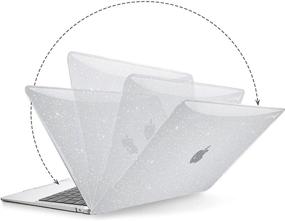 img 2 attached to 💻 G JGOO MacBook Air 13 Inch Case 2021-2018 Release: Clear Glitter Hard Shell + Keyboard Covers + Screen Protector