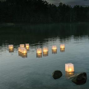 img 2 attached to 🎐 10 Pack 5.9'' Paper Floating Lanterns with Candles - Waterproof Floating Water Lanterns with Wooden Base - Decorative Accessories for Weddings, Memorials, Pools, and More