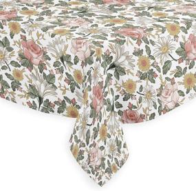 img 1 attached to LuxeHome Botanical Watercolor Farmhouse Tablecloths: 🌿 Adding Natural Elegance to Your Dining Space