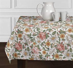 img 2 attached to LuxeHome Botanical Watercolor Farmhouse Tablecloths: 🌿 Adding Natural Elegance to Your Dining Space