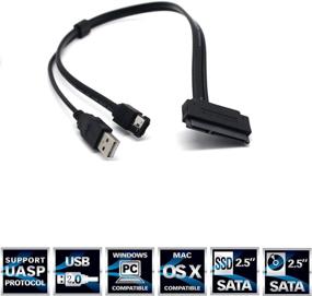 img 1 attached to SinLoon 2.5'' Hard Disk Drive SATA 22Pin to eSATA Data USB Powered Cable Adapter for SSD UASP SATA IIIEC-SSHD(Black) - Top Performance & Compatibility