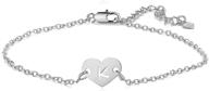 🌟 sleek silver initial anklet bracelet with heart pendant: flaunt your style with 26 letters alphabet letter anklets for women logo