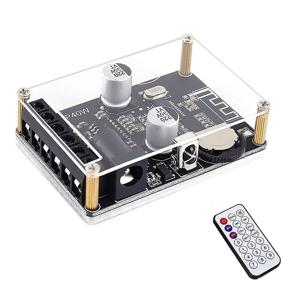 img 4 attached to WHDTS Stereo Bluetooth Power Amplifier Board with Infrared Remote Control – 5V/12V/24V, 20W/30W/40W – Complete with Case