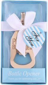 img 2 attached to 🍼 Blue Baby Shower Favor: Pack of 16 Cute Poppin Bottle Shaped Bottle Opener Souvenirs for Guests - Ideal Decorations and Supplies for Boy or Girl's Celebration