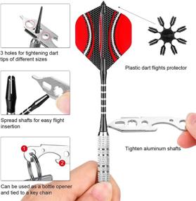 img 3 attached to CyeeLife 15 Packs Soft Tip Darts Set 18/22g - Premium Quality | Includes 100 Extra Tips, Dart Tool, Aluminium Shafts, and Flights - Ideal for Electronic Dart Board