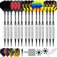 cyeelife 15 packs soft tip darts set 18/22g - premium quality | includes 100 extra tips, dart tool, aluminium shafts, and flights - ideal for electronic dart board logo