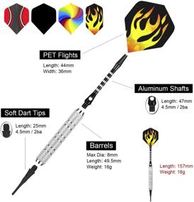 img 2 attached to CyeeLife 15 Packs Soft Tip Darts Set 18/22g - Premium Quality | Includes 100 Extra Tips, Dart Tool, Aluminium Shafts, and Flights - Ideal for Electronic Dart Board