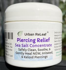 img 4 attached to 👂 Urban ReLeaf Piercing Relief Sea Salt Concentrate: Soothe & Heal New Piercings. Effective Non-iodized Dead Sea Salt with Tea Tree & Rosemary for Irritated & Keloid Bump Piercings - Safe and Gentle Aftercare