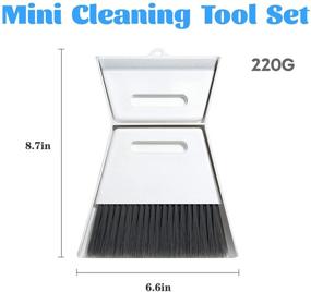 img 3 attached to 🧹 Compact Desk Cleaning Set, Mini Dustpan and Brush Combo, Mini Dustpan and Squeegee Combo, Small Hand Broom Counter Brush Set with Squeegee Edge, Kitchen and Bathroom Countertop Handbroom Combo