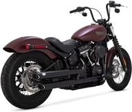 vance &amp; hines black twin slash 3-inch slip-ons - enhancing 2018-newer softail street bob, low rider, softail slim, fat boy, and breakout performance logo