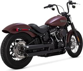 img 4 attached to Vance &amp; Hines Black Twin Slash 3-Inch Slip-Ons - Enhancing 2018-Newer Softail Street Bob, Low Rider, Softail Slim, Fat Boy, and Breakout Performance