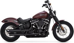 img 2 attached to Vance &amp; Hines Black Twin Slash 3-Inch Slip-Ons - Enhancing 2018-Newer Softail Street Bob, Low Rider, Softail Slim, Fat Boy, and Breakout Performance