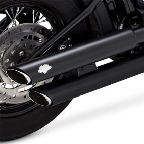 img 3 attached to Vance &amp; Hines Black Twin Slash 3-Inch Slip-Ons - Enhancing 2018-Newer Softail Street Bob, Low Rider, Softail Slim, Fat Boy, and Breakout Performance