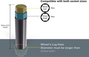 img 1 attached to 🔧 Гнездовой ключ Spline Drive для настройки разъема - Гайки-замки колес с 6 сплайнов - Внутренний диаметр 17,6 мм - Шестигранный разъем 19 мм и 21 мм - Хромированное серебро 1 шт.