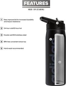 img 3 attached to 🥤 adidas 600 ML Metal Water Bottle: Hot/Cold Insulated Stainless Steel (20 oz)