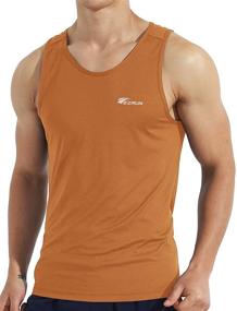 img 4 attached to EZRUN Bodybuilding Athletic Sleeveless BlueGreyblueRed