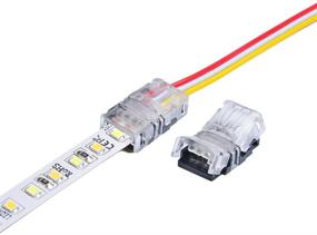 img 2 attached to 🔌 QIJIE LED Strip Connector Terminal 3 Pin 10mm IP20 Non-Waterproof, Ideal for Dimmable, Dual Color, WS2812, WS2811 Digital Tape Light, Connect Strip to 22~20 Gauge Extension Wire, Pack of 10