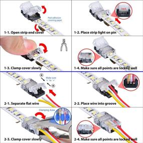 img 1 attached to 🔌 QIJIE LED Strip Connector Terminal 3 Pin 10mm IP20 Non-Waterproof, Ideal for Dimmable, Dual Color, WS2812, WS2811 Digital Tape Light, Connect Strip to 22~20 Gauge Extension Wire, Pack of 10